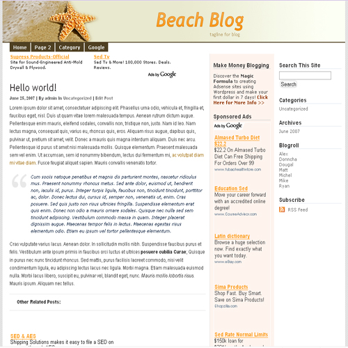 beach theme