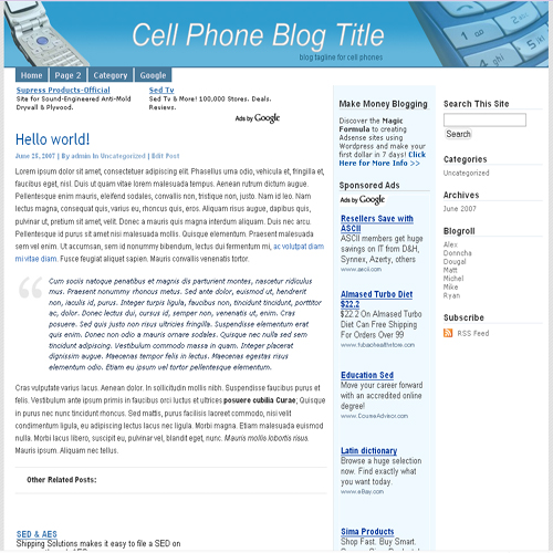 cell phone theme