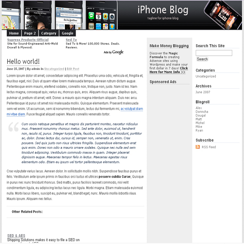 iphone wp theme
