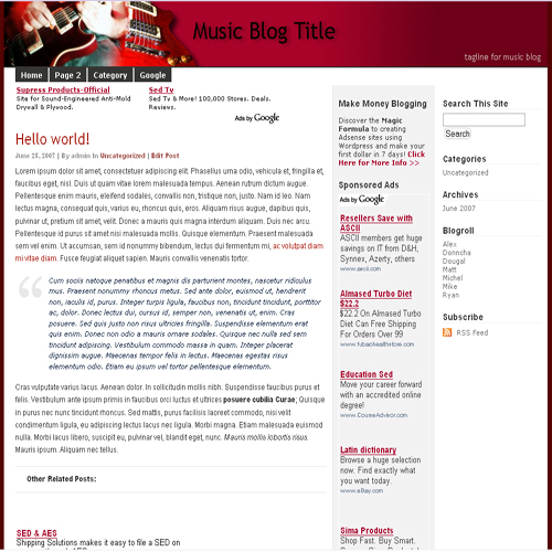 music 2 theme