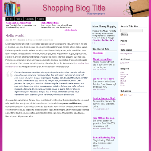 shopping theme