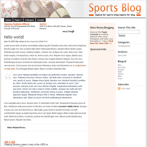 sports theme