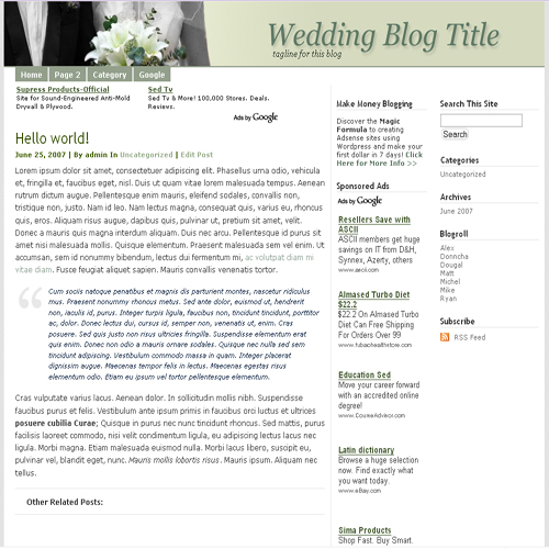 wedding theme