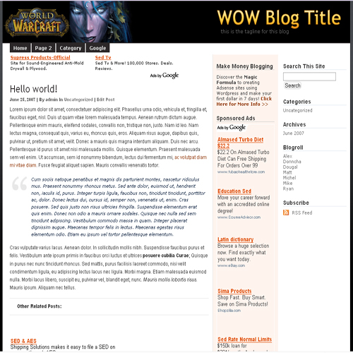 wow wp theme