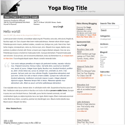 yoga theme